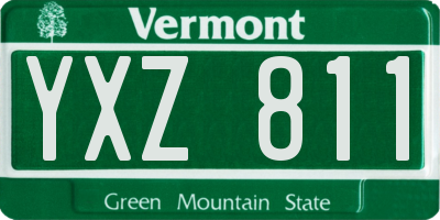 VT license plate YXZ811