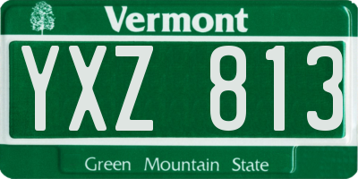 VT license plate YXZ813