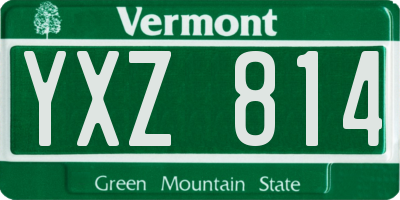 VT license plate YXZ814
