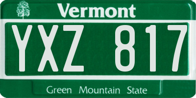 VT license plate YXZ817