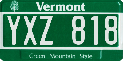 VT license plate YXZ818