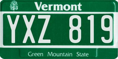 VT license plate YXZ819