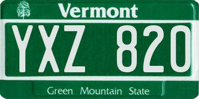 VT license plate YXZ820