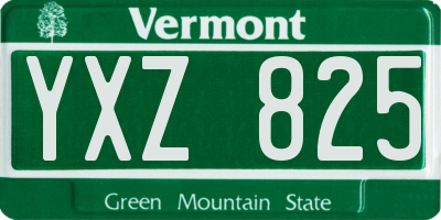 VT license plate YXZ825