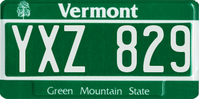 VT license plate YXZ829