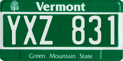 VT license plate YXZ831