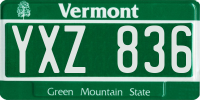 VT license plate YXZ836