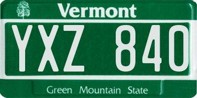 VT license plate YXZ840