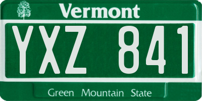 VT license plate YXZ841