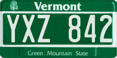 VT license plate YXZ842