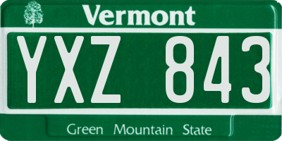 VT license plate YXZ843