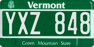 VT license plate YXZ848