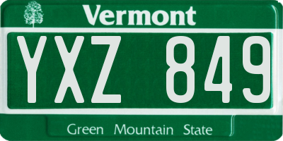 VT license plate YXZ849