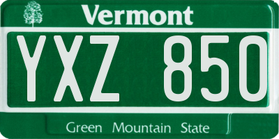VT license plate YXZ850