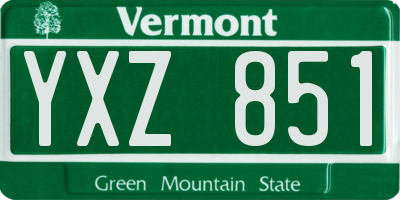VT license plate YXZ851