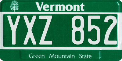 VT license plate YXZ852