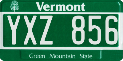 VT license plate YXZ856