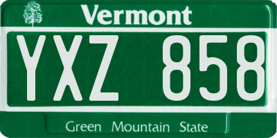 VT license plate YXZ858