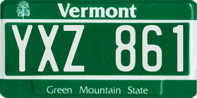VT license plate YXZ861