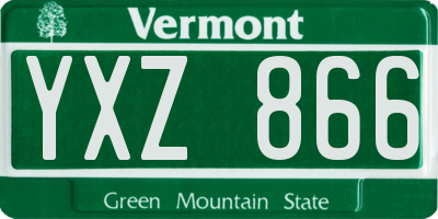 VT license plate YXZ866