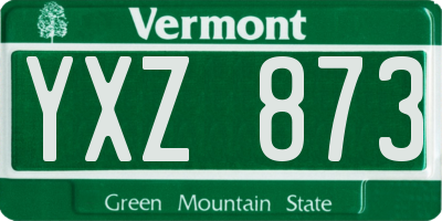 VT license plate YXZ873