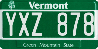 VT license plate YXZ878