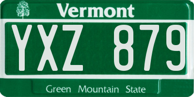VT license plate YXZ879