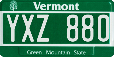 VT license plate YXZ880