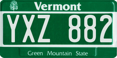VT license plate YXZ882