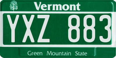 VT license plate YXZ883