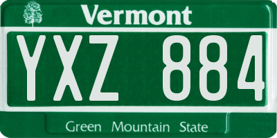 VT license plate YXZ884