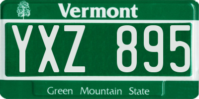 VT license plate YXZ895