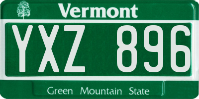 VT license plate YXZ896