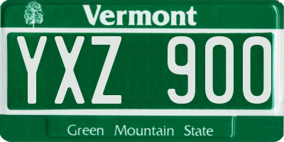VT license plate YXZ900