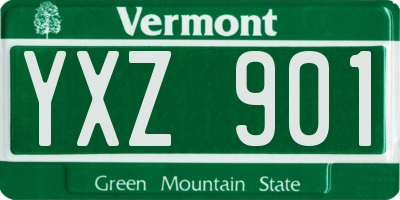VT license plate YXZ901