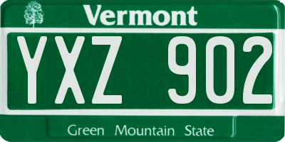 VT license plate YXZ902
