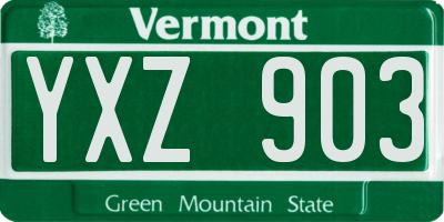 VT license plate YXZ903