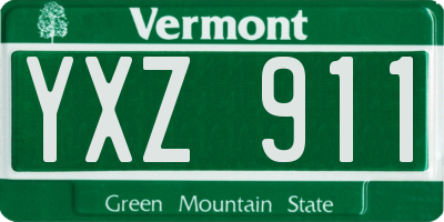 VT license plate YXZ911