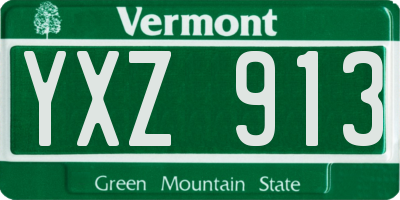 VT license plate YXZ913