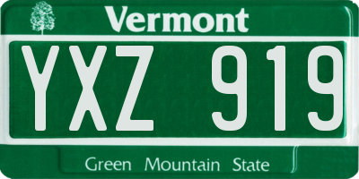 VT license plate YXZ919