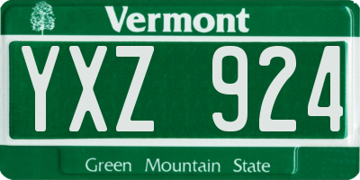 VT license plate YXZ924