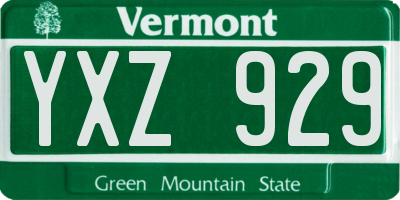 VT license plate YXZ929