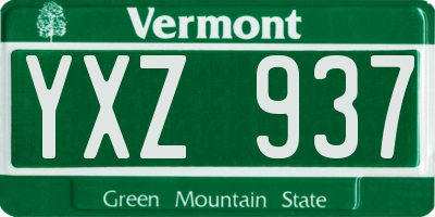 VT license plate YXZ937