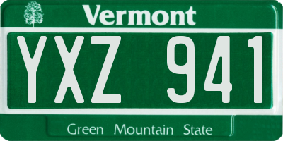 VT license plate YXZ941