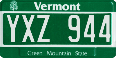 VT license plate YXZ944