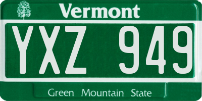 VT license plate YXZ949
