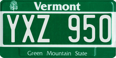 VT license plate YXZ950