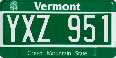 VT license plate YXZ951