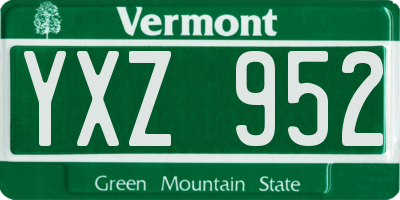 VT license plate YXZ952