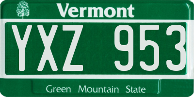 VT license plate YXZ953